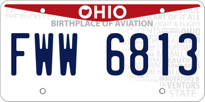 OH license plate FWW6813