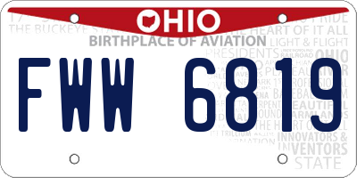 OH license plate FWW6819