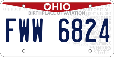 OH license plate FWW6824