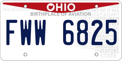 OH license plate FWW6825