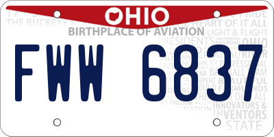 OH license plate FWW6837