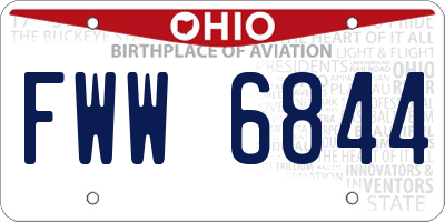 OH license plate FWW6844
