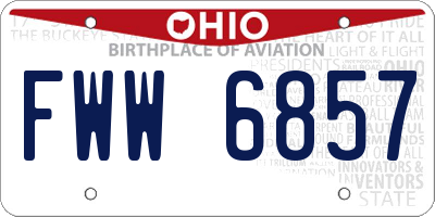 OH license plate FWW6857