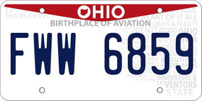 OH license plate FWW6859