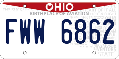 OH license plate FWW6862