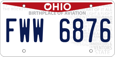OH license plate FWW6876