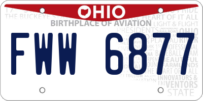 OH license plate FWW6877