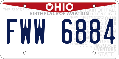 OH license plate FWW6884