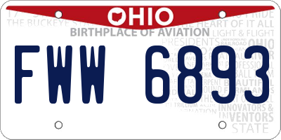 OH license plate FWW6893