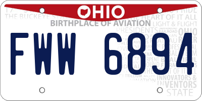 OH license plate FWW6894