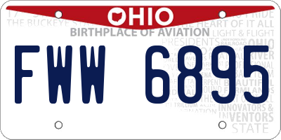 OH license plate FWW6895