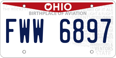 OH license plate FWW6897