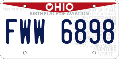 OH license plate FWW6898