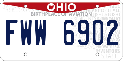 OH license plate FWW6902