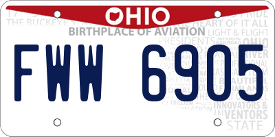 OH license plate FWW6905