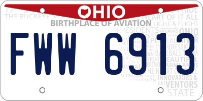 OH license plate FWW6913