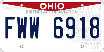 OH license plate FWW6918