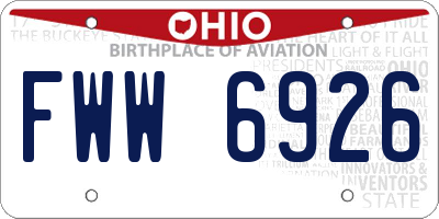 OH license plate FWW6926