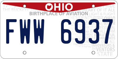 OH license plate FWW6937