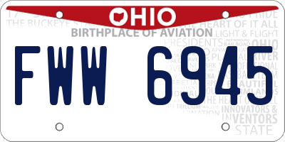 OH license plate FWW6945