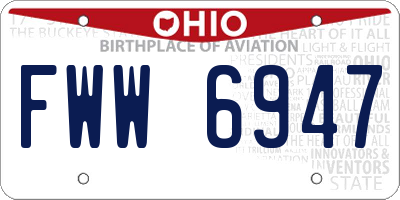 OH license plate FWW6947