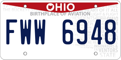 OH license plate FWW6948