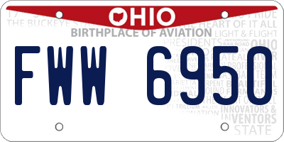OH license plate FWW6950