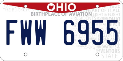 OH license plate FWW6955