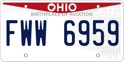 OH license plate FWW6959