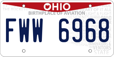 OH license plate FWW6968