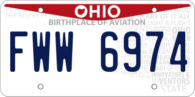 OH license plate FWW6974