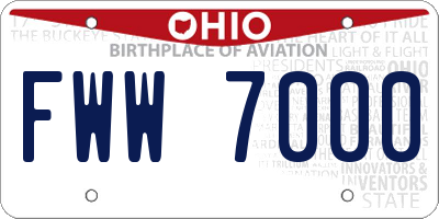 OH license plate FWW7000