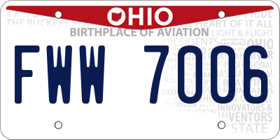 OH license plate FWW7006