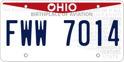 OH license plate FWW7014