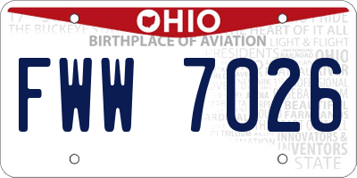 OH license plate FWW7026