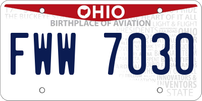 OH license plate FWW7030