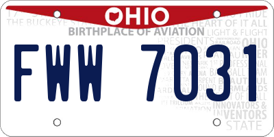 OH license plate FWW7031