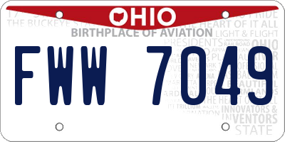 OH license plate FWW7049