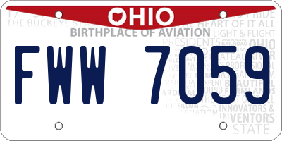 OH license plate FWW7059