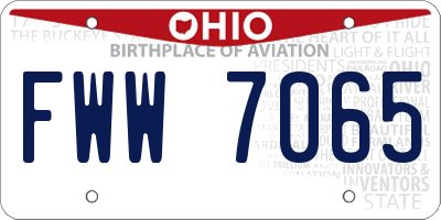 OH license plate FWW7065