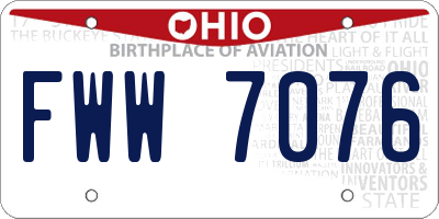 OH license plate FWW7076