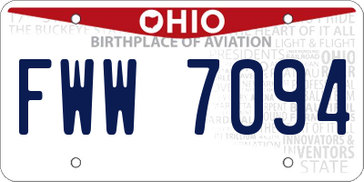 OH license plate FWW7094