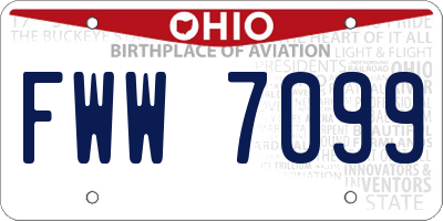 OH license plate FWW7099