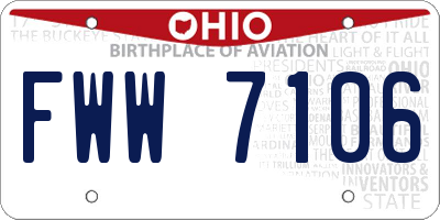 OH license plate FWW7106