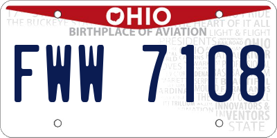 OH license plate FWW7108