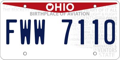 OH license plate FWW7110