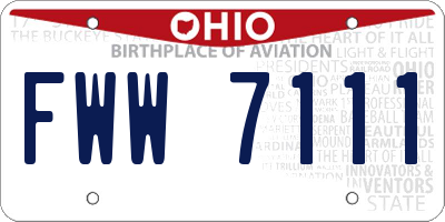 OH license plate FWW7111