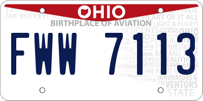 OH license plate FWW7113