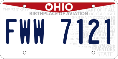 OH license plate FWW7121