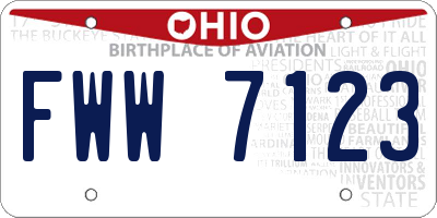 OH license plate FWW7123